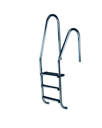 Escalera modelo Standard asimétrico. Tubo Ø43mm. AIAI-316L. 3 peldaños LUXE + 1 peldaño seguridad