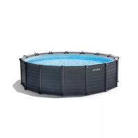 Piscina Graphite rotonda con Pompa Filtro, Scaletta e Teli, 478x124 cm
