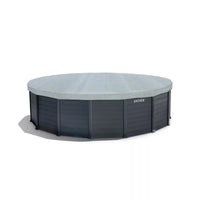 Piscina Graphite rotonda con Pompa Filtro, Scaletta e Teli, 478x124 cm