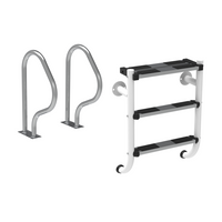 Kit scala a 2 gradini + 1 gradino di sicurezza + binario