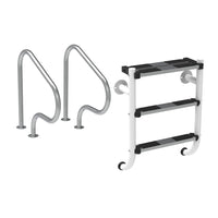 Kit scala a 2 gradini + 1 gradino di sicurezza + binario