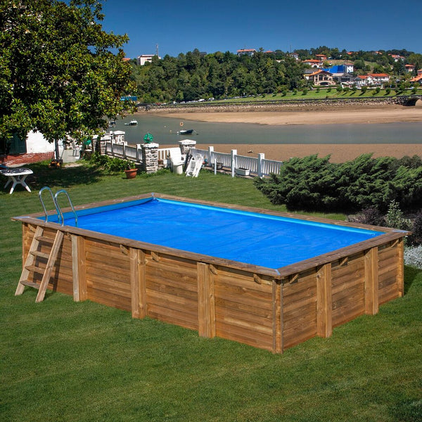 Copertura isotermica per piscina in legno rettangolare Evora Plus 800009, anti U.V.A, 400 micron