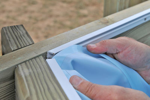 Liner piscina legno quadrata Blu